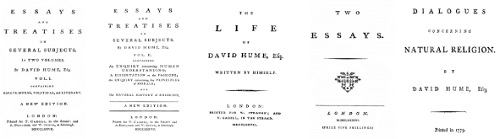 Cover page images from some of Hume's publications